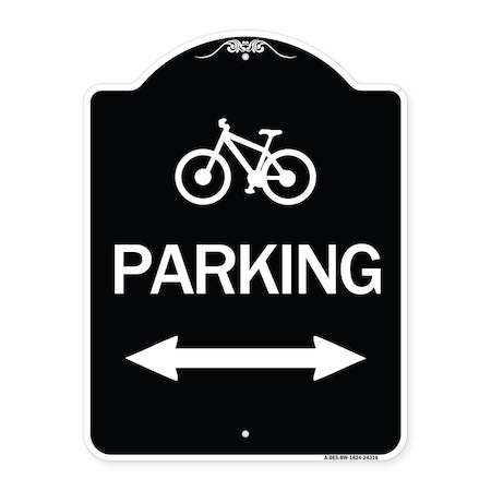 Bicycle Symbol Parking With Bidirectional Arrow Heavy-Gauge Aluminum Architectural Sign